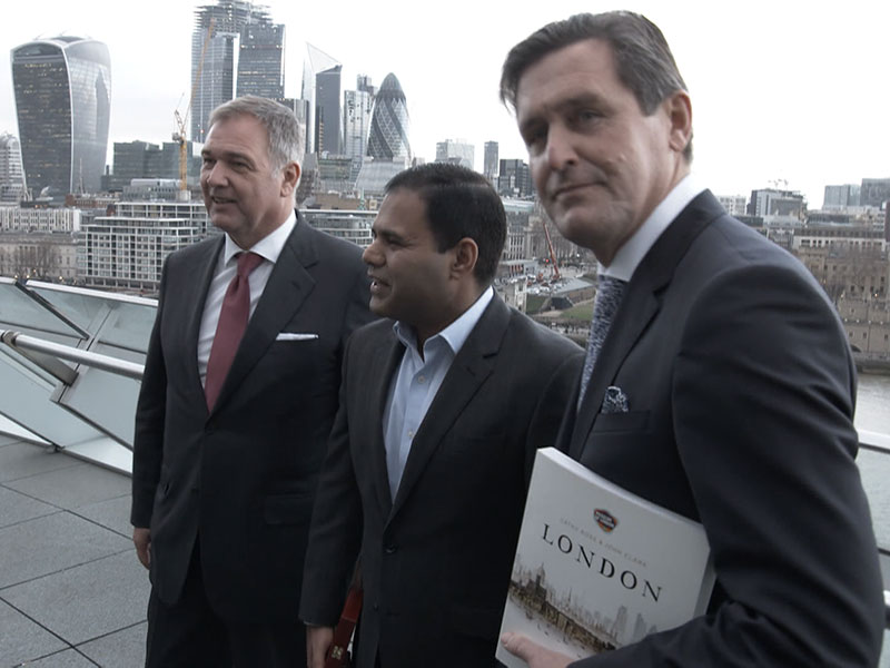 Stadtrat Hanke und WKW-Chef Ruck mit dem Deputy Mayor of London for Business, Rajesh Agrawal in London