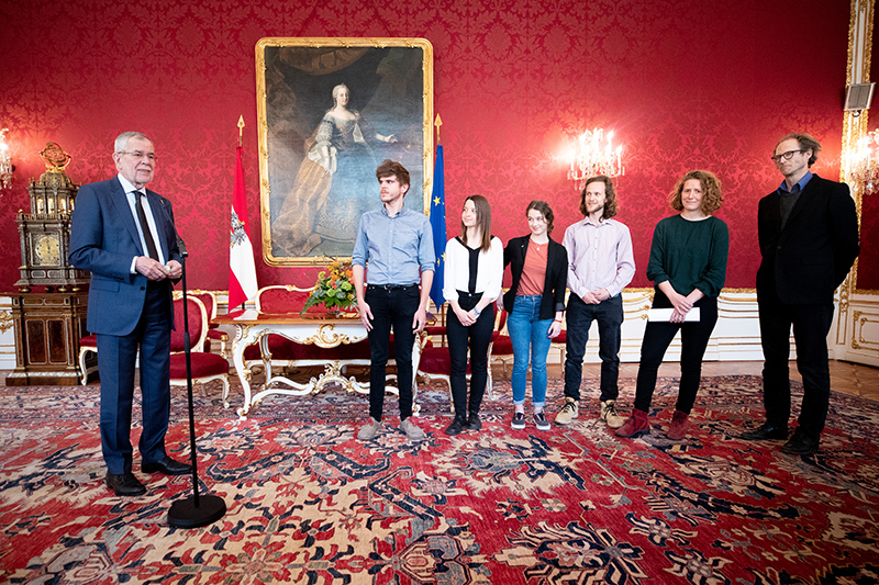 Bundespräsident Alexander Van der Bellen empfängt am Montag, 18. März 2019, die "fridays for future"-Organisatoren in der Präsidentschaftskanzlei in Wien