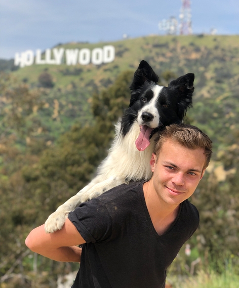 Lukas Pratschker und sein Hund Falco