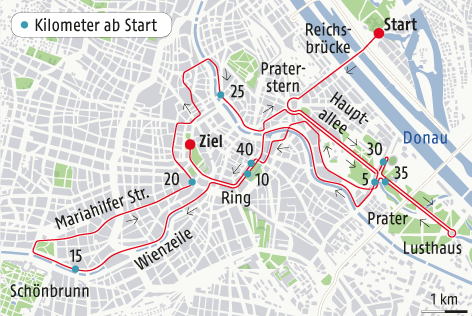 Grafik zeigt Details zum Wien-Marathon
