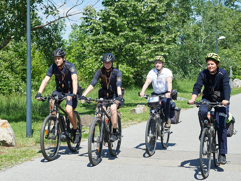 Fahrradpolizisten auf der Donauinsel